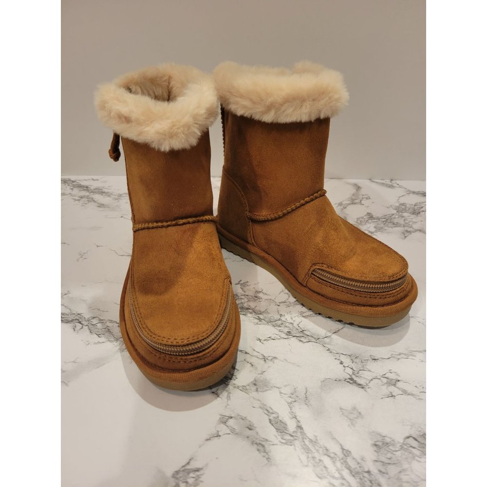 Billy Cozy Boot Brown Chestnut Size 11 M Full Zip Kids Girls